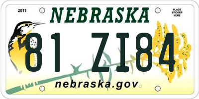 NE license plate 81ZI84