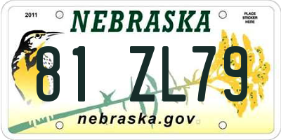 NE license plate 81ZL79