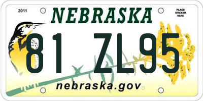 NE license plate 81ZL95