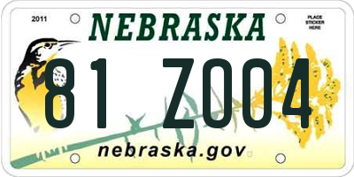 NE license plate 81ZO04