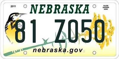 NE license plate 81ZO50