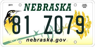 NE license plate 81ZO79