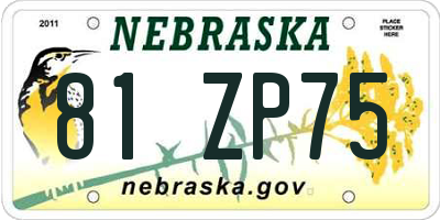 NE license plate 81ZP75
