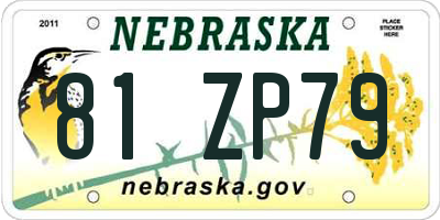 NE license plate 81ZP79