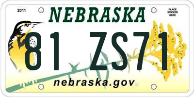 NE license plate 81ZS71