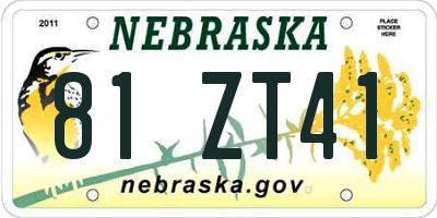 NE license plate 81ZT41