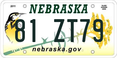 NE license plate 81ZT79