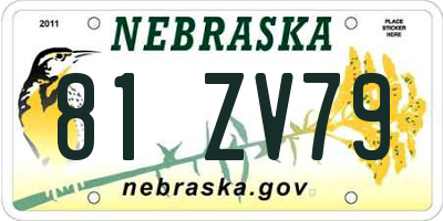 NE license plate 81ZV79