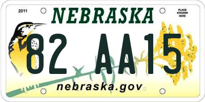 NE license plate 82AA15