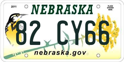 NE license plate 82CY66