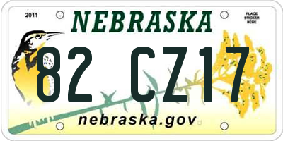 NE license plate 82CZ17