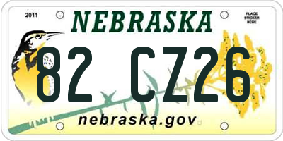 NE license plate 82CZ26
