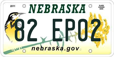 NE license plate 82EP02