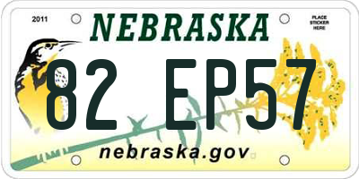NE license plate 82EP57