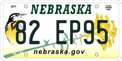 NE license plate 82EP95