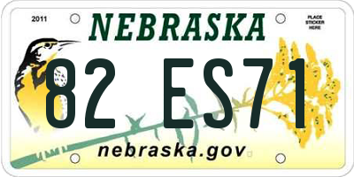 NE license plate 82ES71