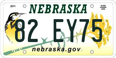 NE license plate 82EY75