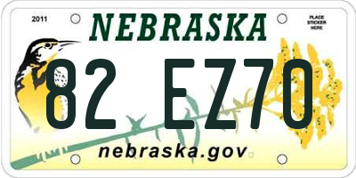 NE license plate 82EZ70