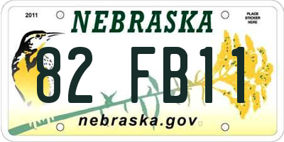 NE license plate 82FB11
