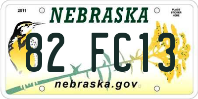 NE license plate 82FC13