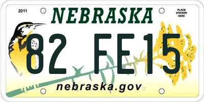 NE license plate 82FE15