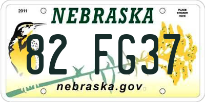 NE license plate 82FG37
