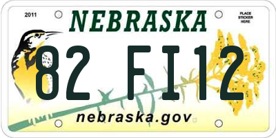 NE license plate 82FI12