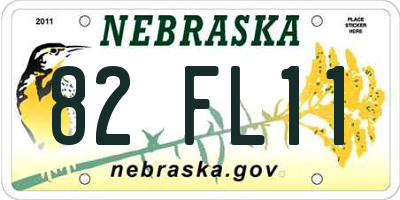 NE license plate 82FL11
