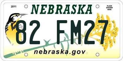 NE license plate 82FM27
