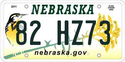 NE license plate 82HZ73