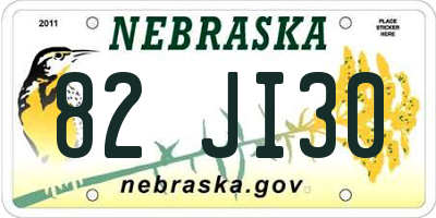 NE license plate 82JI30