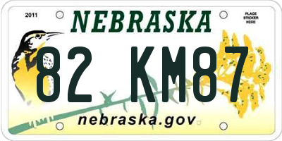 NE license plate 82KM87