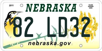 NE license plate 82LD32