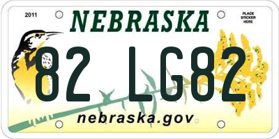 NE license plate 82LG82