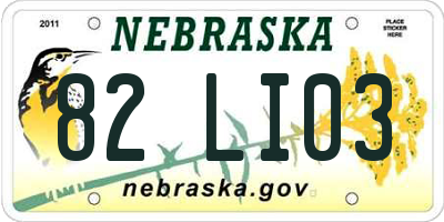NE license plate 82LI03