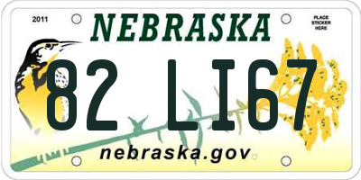 NE license plate 82LI67