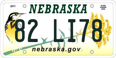 NE license plate 82LI78