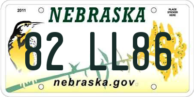 NE license plate 82LL86