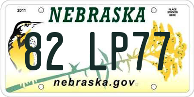 NE license plate 82LP77