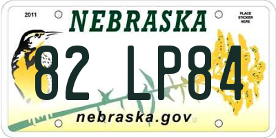 NE license plate 82LP84