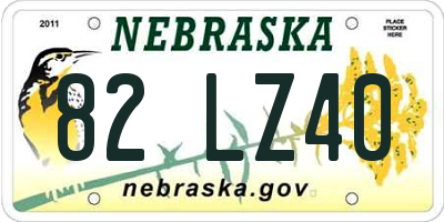 NE license plate 82LZ40