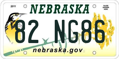 NE license plate 82NG86