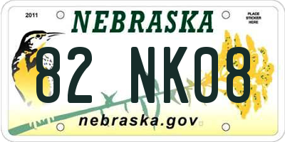 NE license plate 82NK08