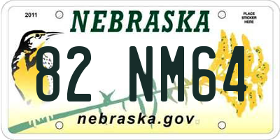 NE license plate 82NM64