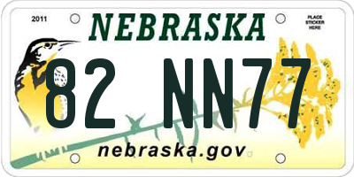 NE license plate 82NN77