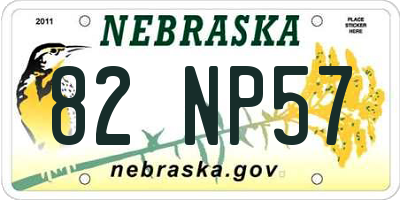 NE license plate 82NP57