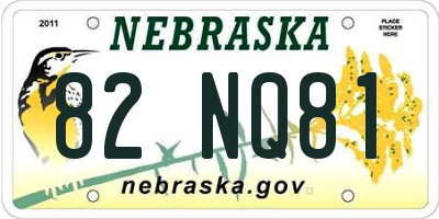 NE license plate 82NQ81