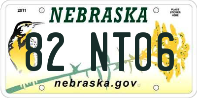 NE license plate 82NT06