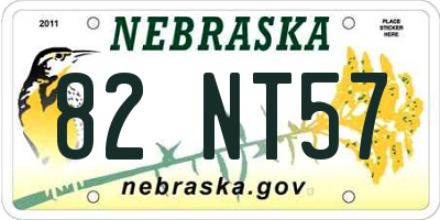NE license plate 82NT57