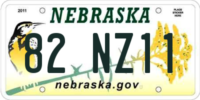 NE license plate 82NZ11